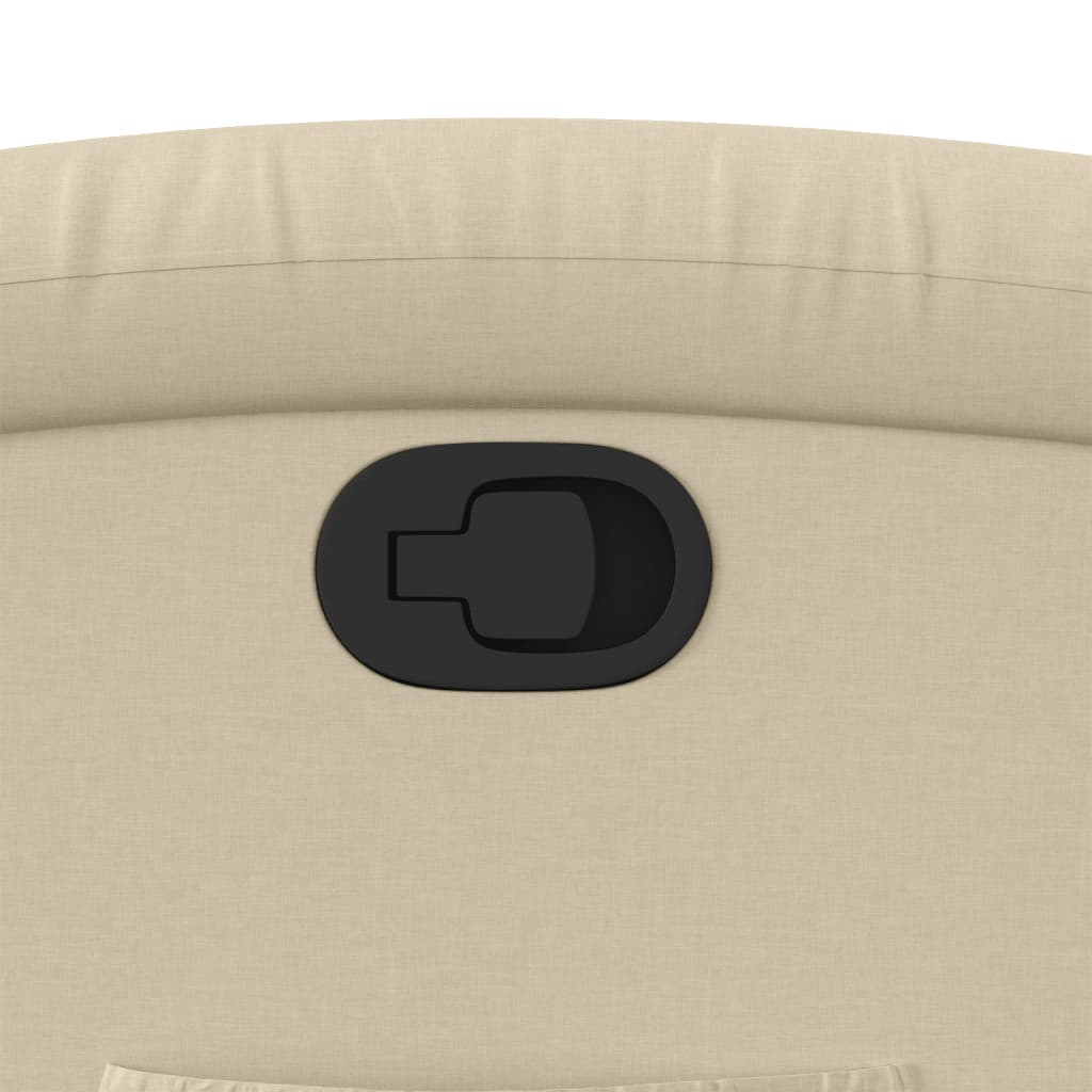 Recliner armchair, cream-colored, fabric
