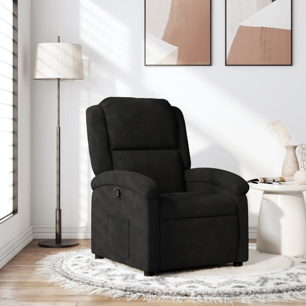 Recliner, black velvet