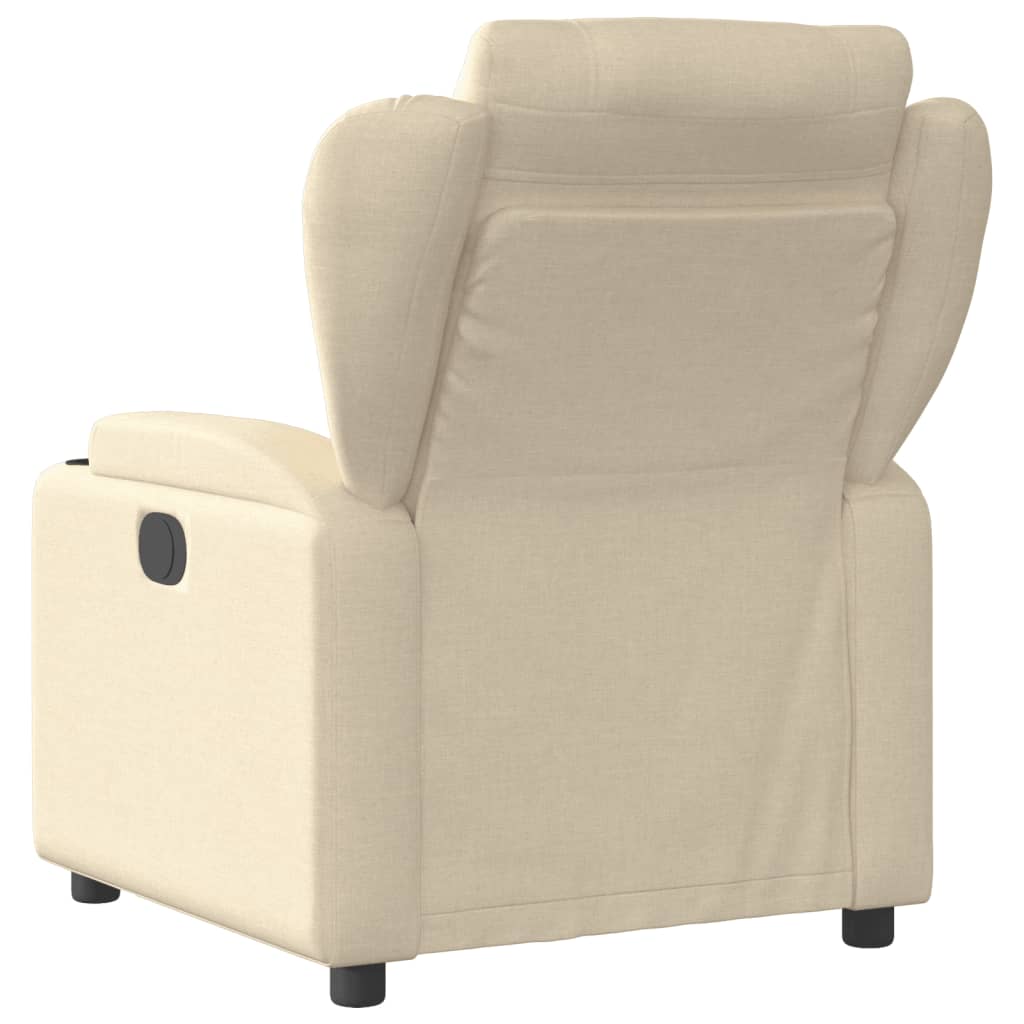 Recliner armchair, cream-colored, fabric