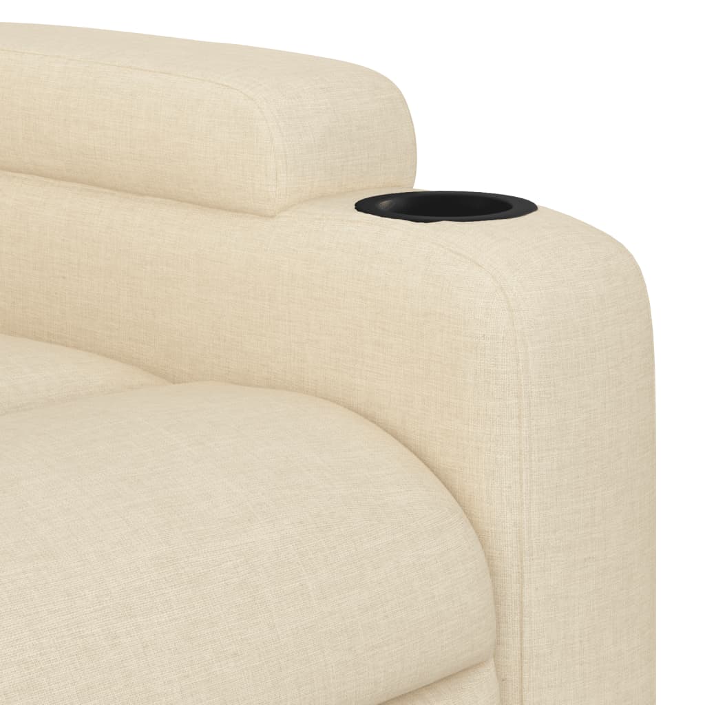 Recliner armchair, cream-colored, fabric