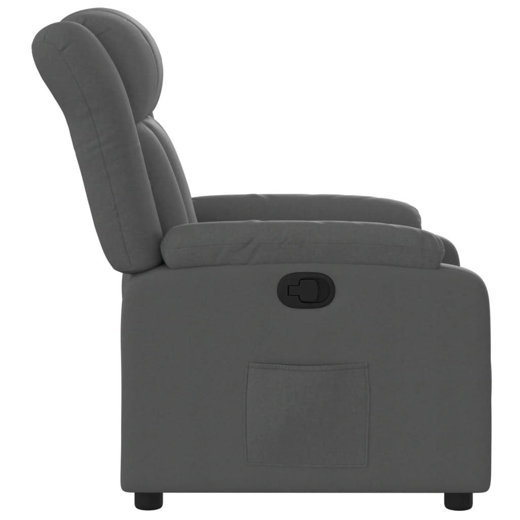 Recliner, dark grey, fabric