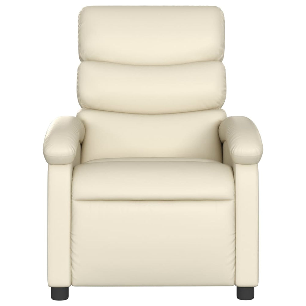 Recliner, cream, faux leather