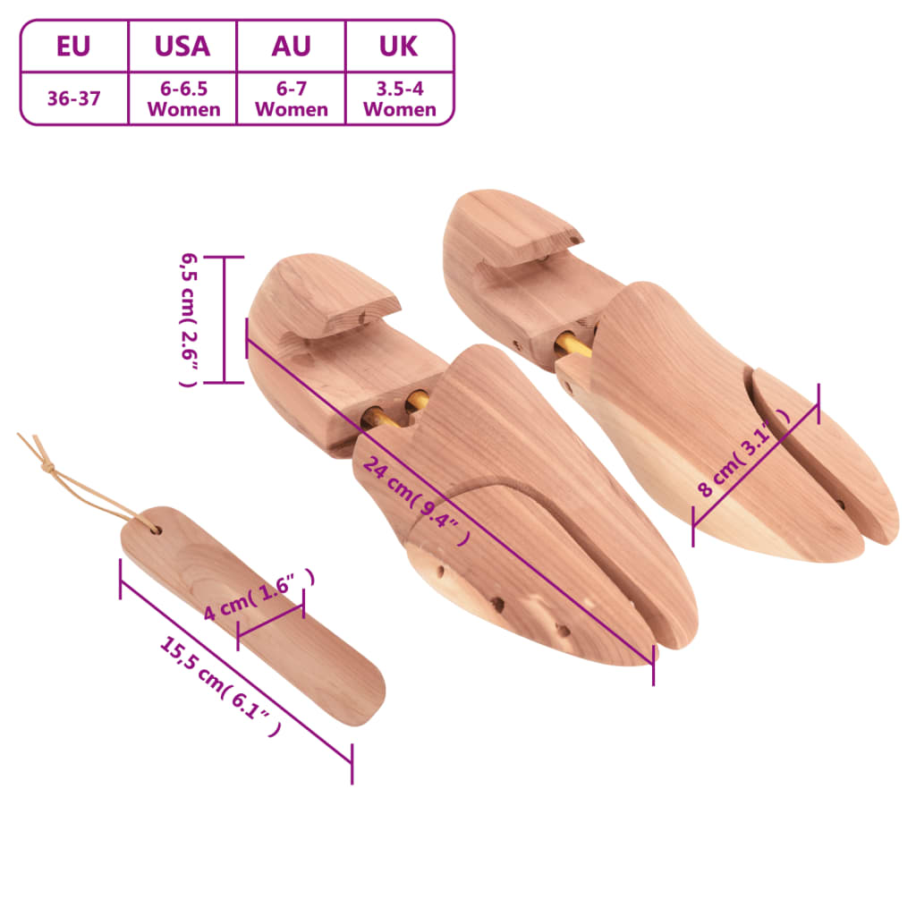 Batų pratempiklis su šaukštu, kedro medienos masyvas, EU 36–37