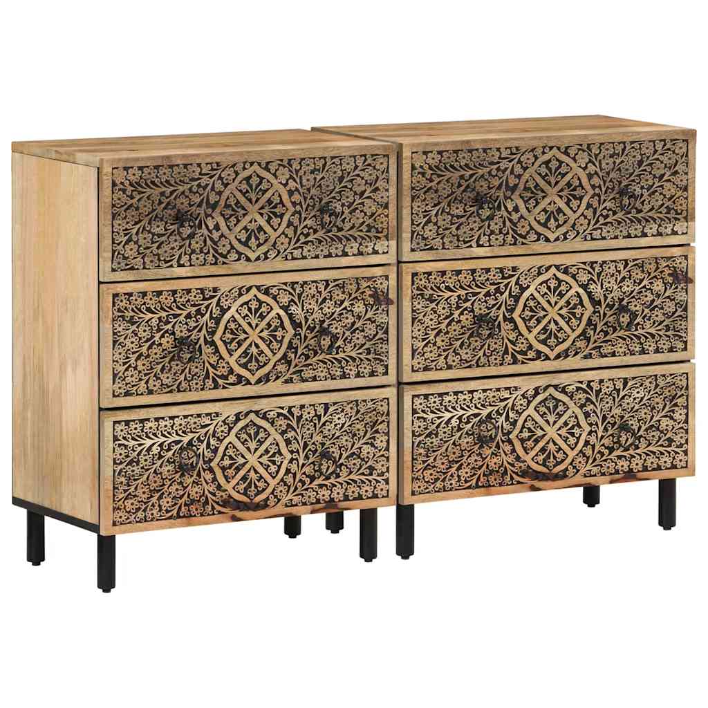 Sideboards, 2 pcs., 60x33x75cm, solid mango wood