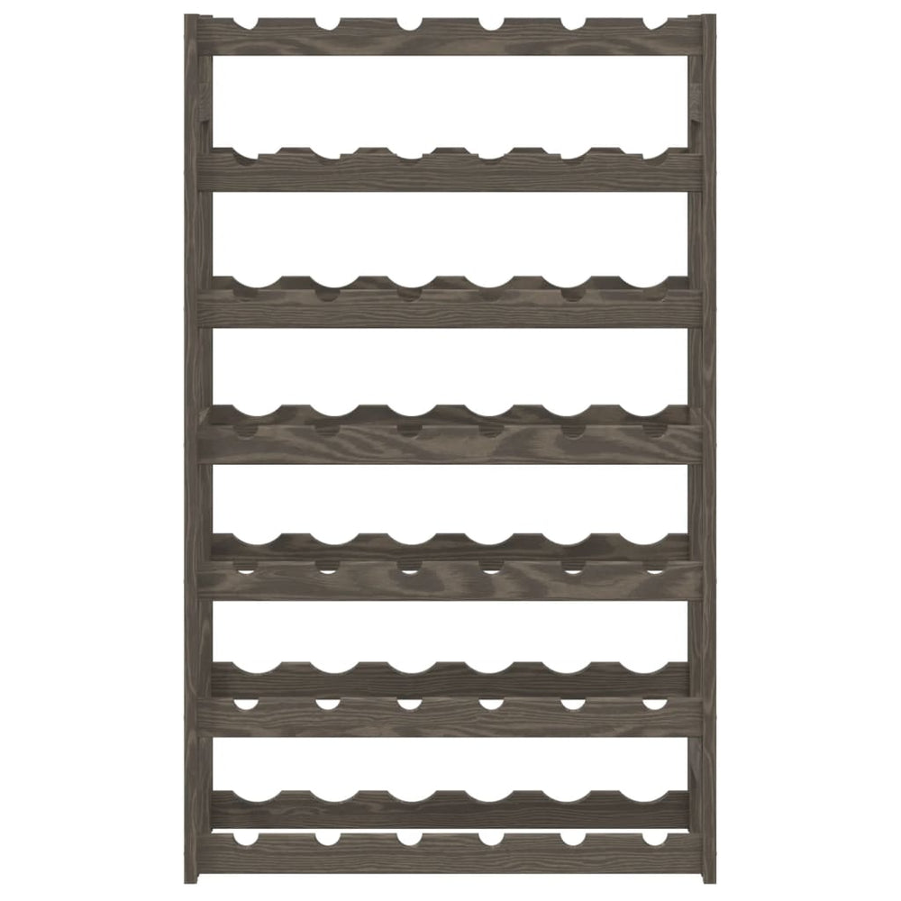 Vyno laikiklis 42 butelių, pilkas, pušies medienos masyvas