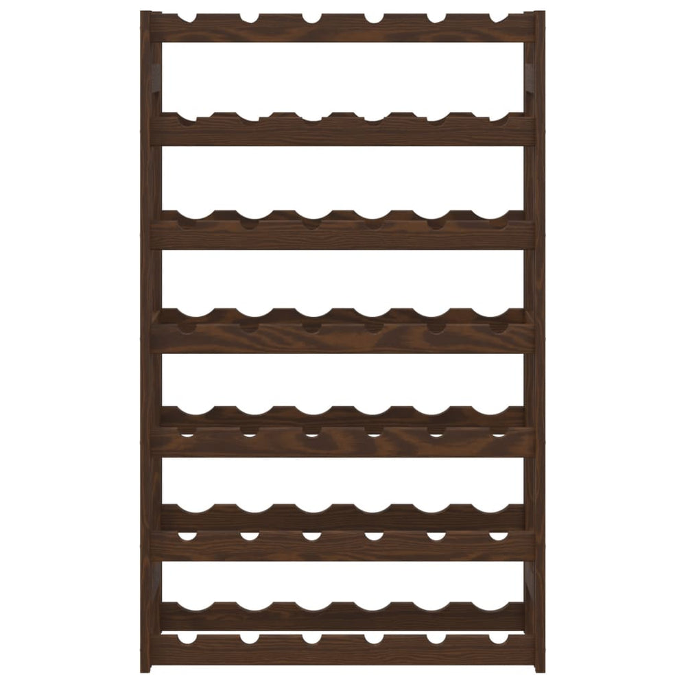 Vyno laikiklis 42 buteliams, rudas, pušies medienos masyvas