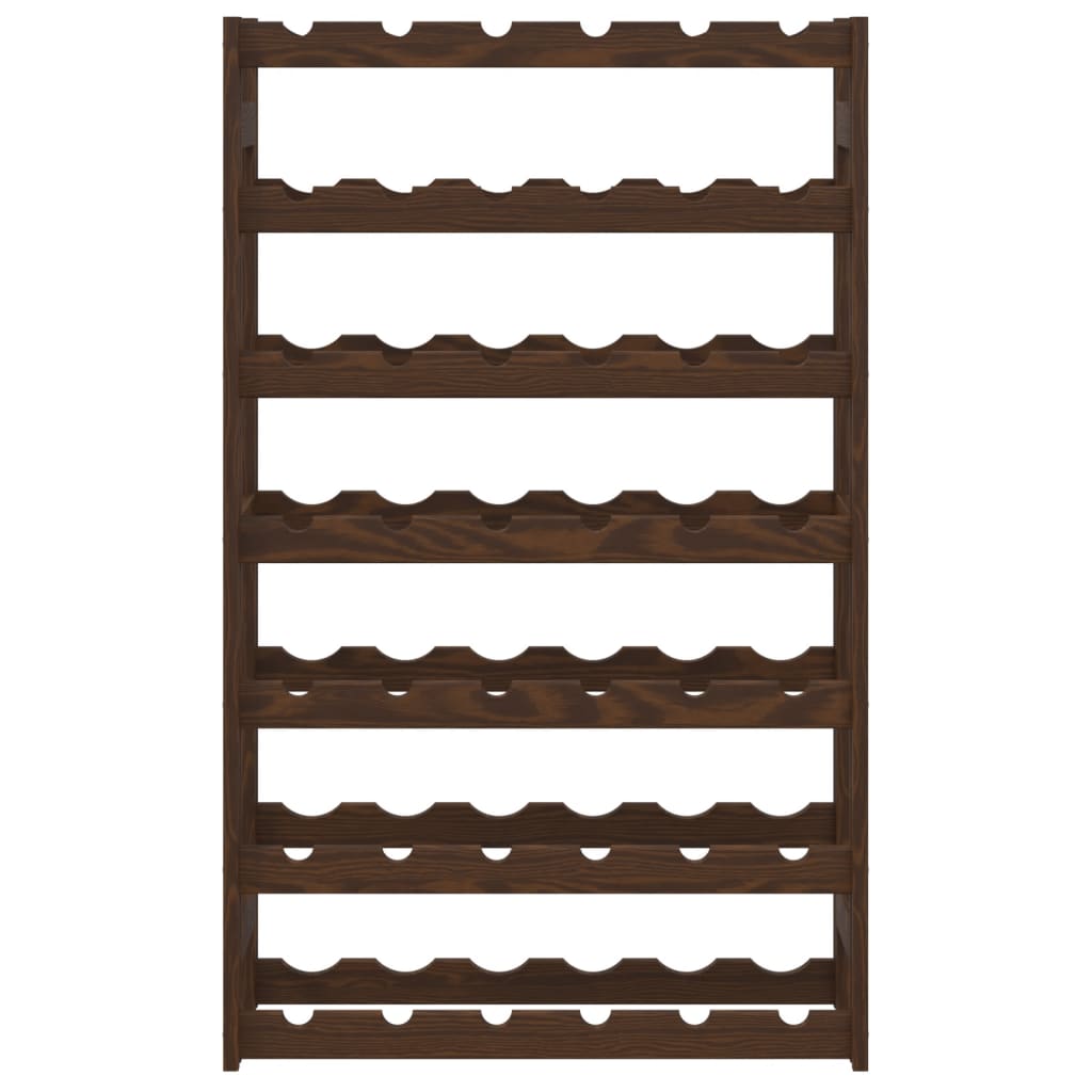 Vyno laikiklis 42 buteliams, rudas, pušies medienos masyvas