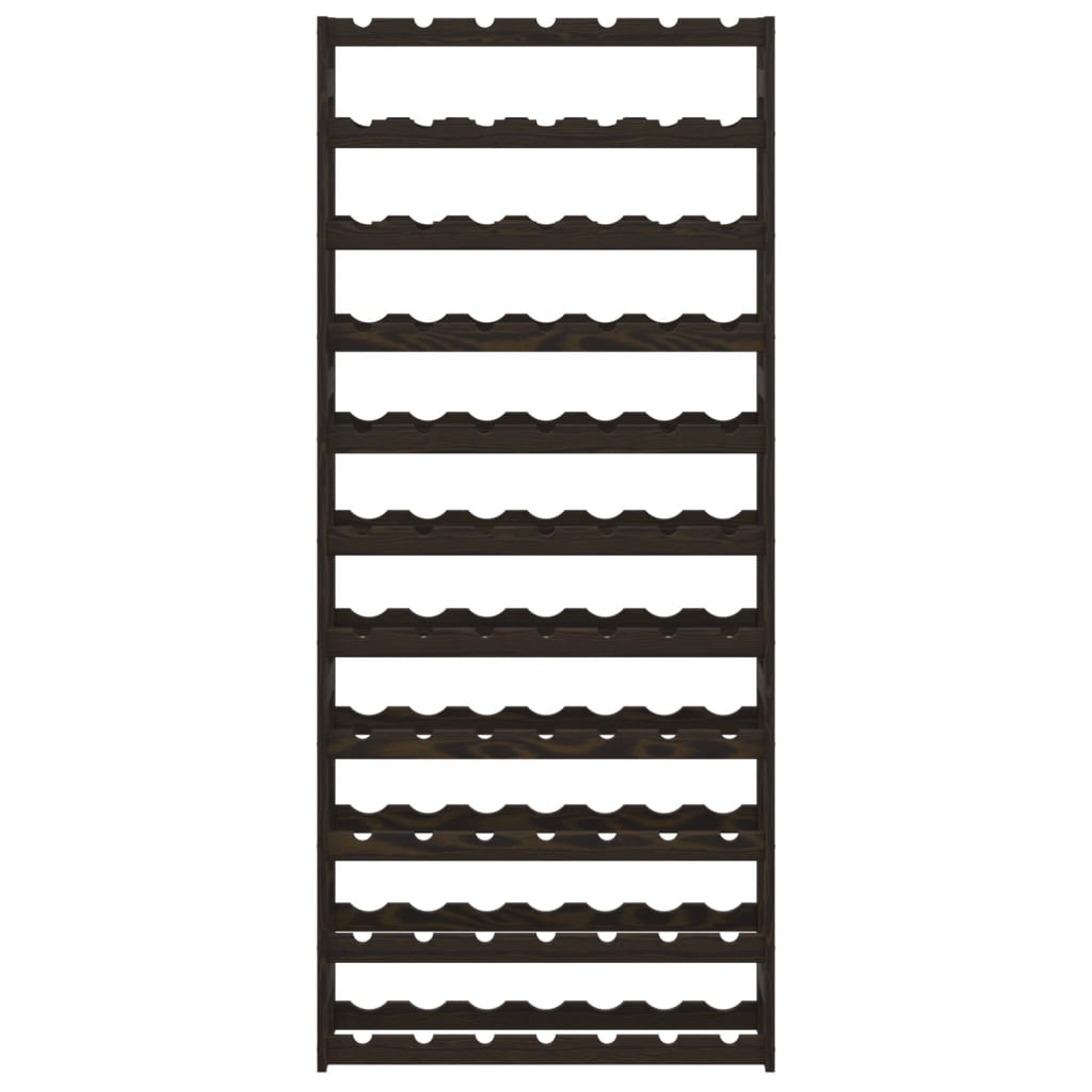 Vyno laikiklis 77 buteliams, juodas, pušies medienos masyvas