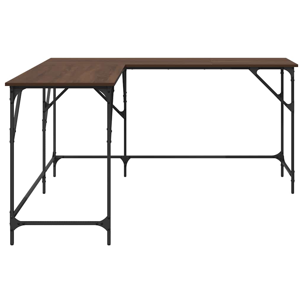 Desk, brown oak, 149x149x75cm, engineered wood
