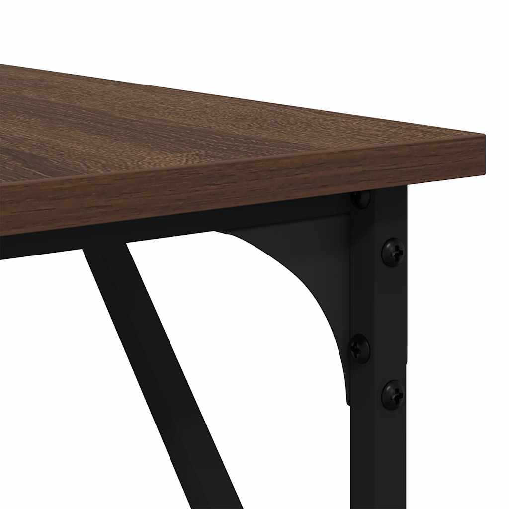 Desk, brown oak, 149x149x75cm, engineered wood