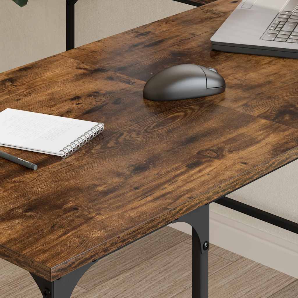 Desk, smoked oak, 139x139x75cm, wood