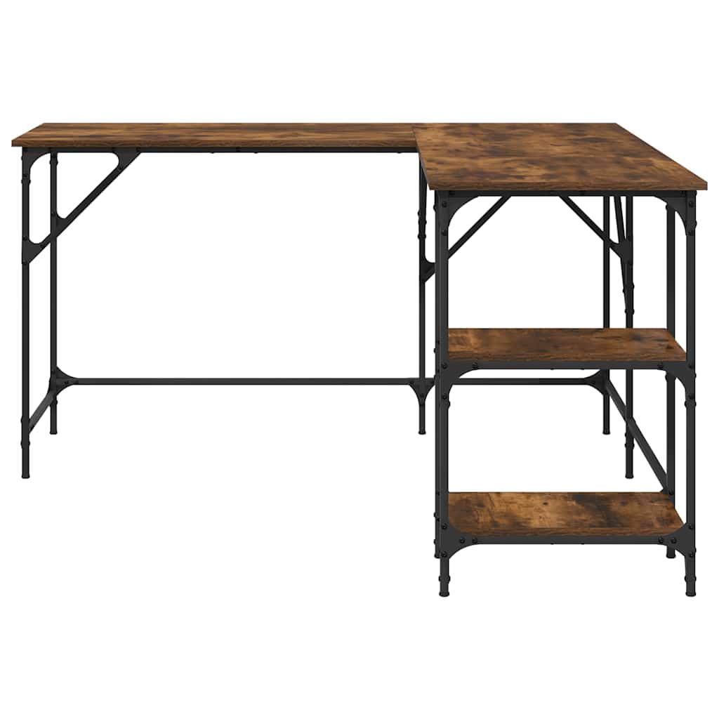 Desk, smoked oak, 139x139x75cm, wood