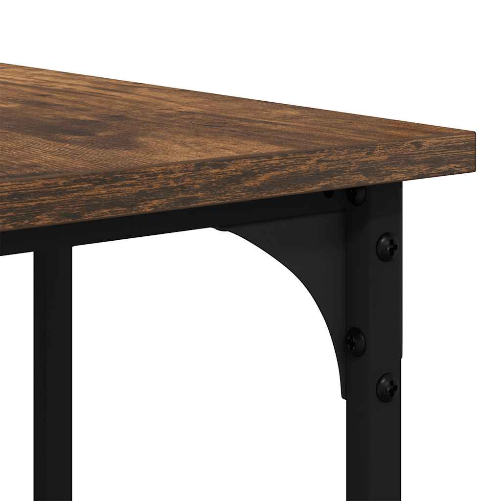 Desk, smoked oak, 139x139x75cm, wood