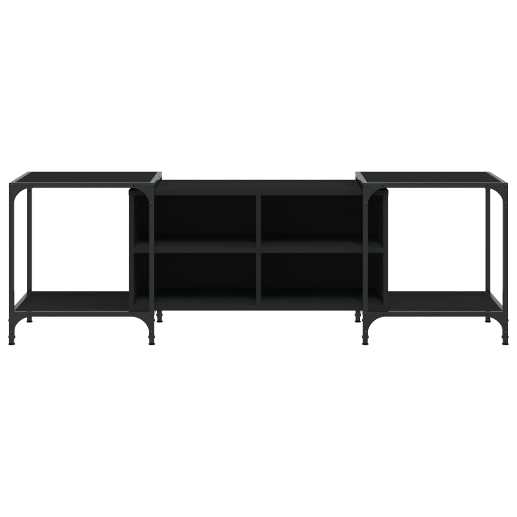 TV cabinet, black, 153x37x50cm, engineered wood