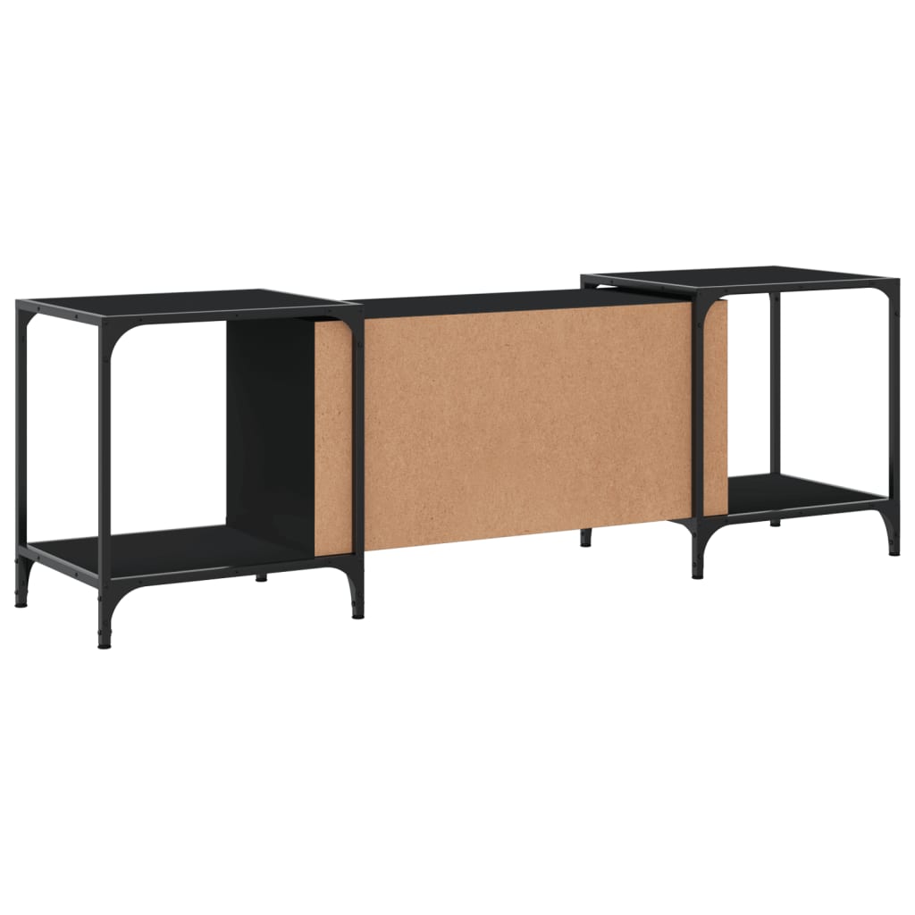 TV cabinet, black, 153x37x50cm, engineered wood