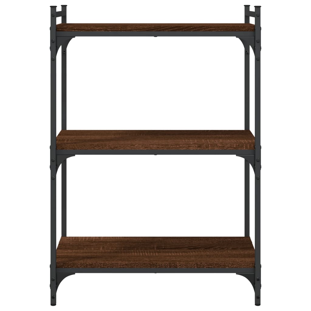 Bookcase, 3-tier, brown, 60x30x86cm, engineered wood