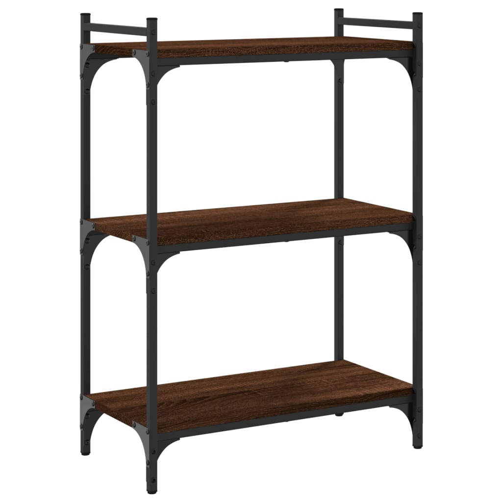 Bookcase, 3-tier, brown, 60x30x86cm, engineered wood