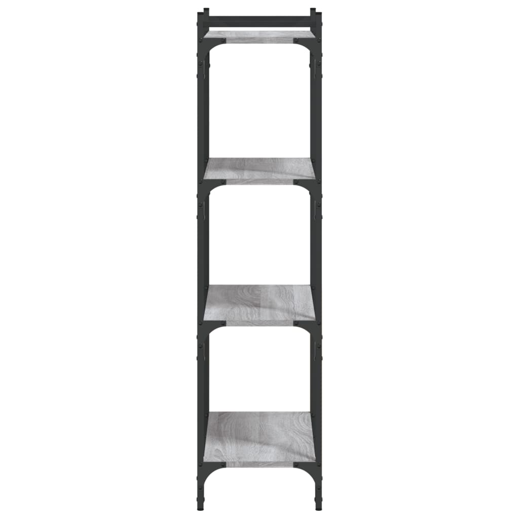 Grāmatu plaukts, 4 plaukti, pelēks ozols, 60x30x120cm, koks