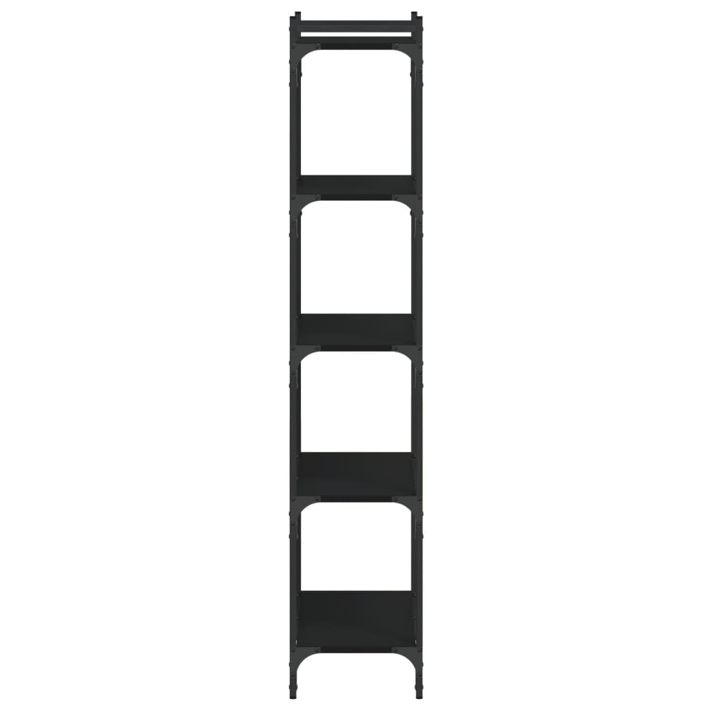 Bookcase, 5-tier, black, 60x30x154cm, engineered wood