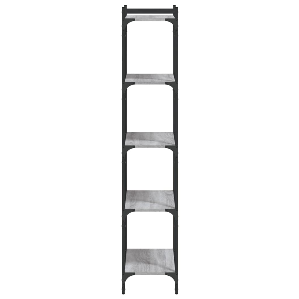 Bookcase, 5 tiers, grey oak, 60x30x154cm, wood
