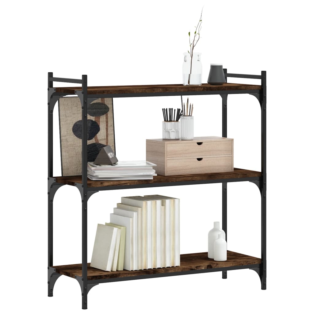 Bookcase, 3-tier, smoky oak, 80x30x86cm, wood