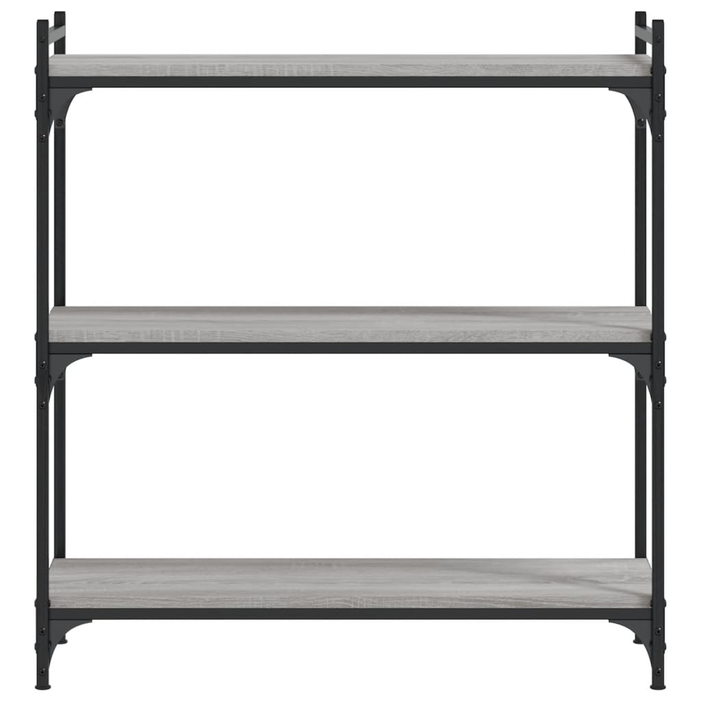 Bookcase, 3-tier, grey oak, 80x30x86cm, wood