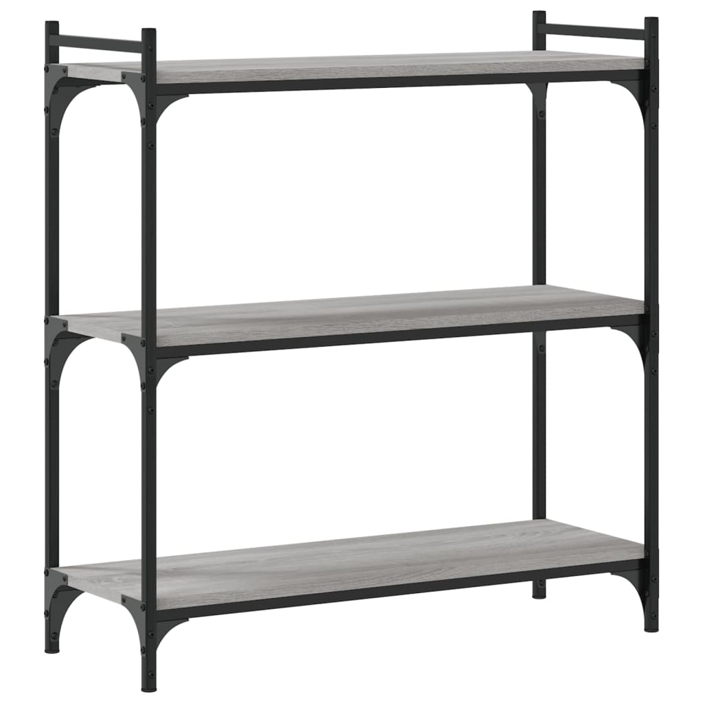 Bookcase, 3-tier, grey oak, 80x30x86cm, wood