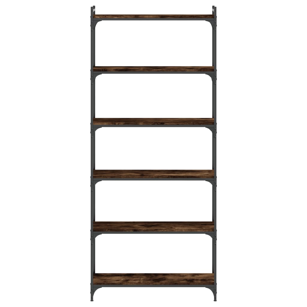 Bookcase, 6-tier, smoked oak, 80x30x188cm, wood