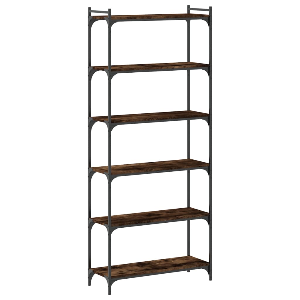 Bookcase, 6-tier, smoked oak, 80x30x188cm, wood