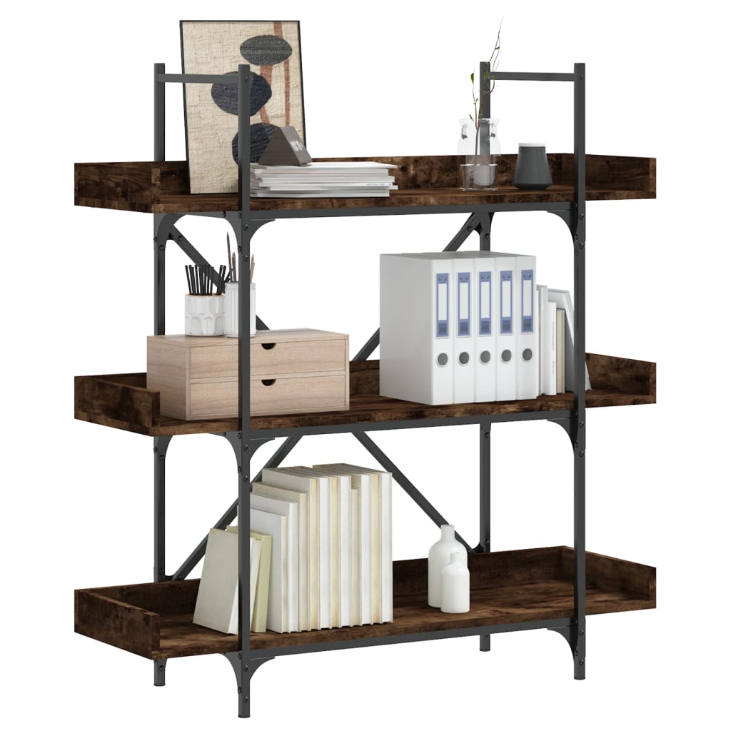 Bookcase, 3-tier, smoky oak, 100x33x108.5cm, wood