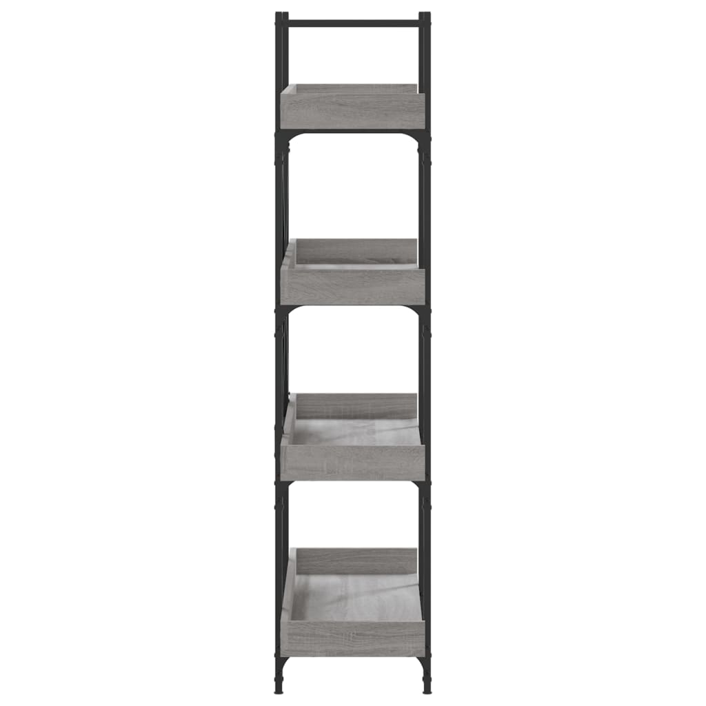 Grāmatu plaukts, 4 plaukti, pelēks ozols, 100x33x145,5cm, koks