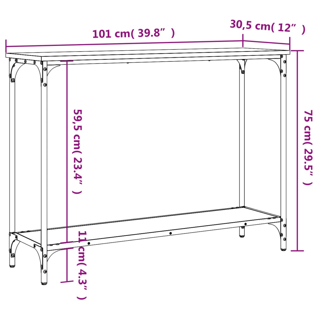 Console table KATHERINA I, oak wood