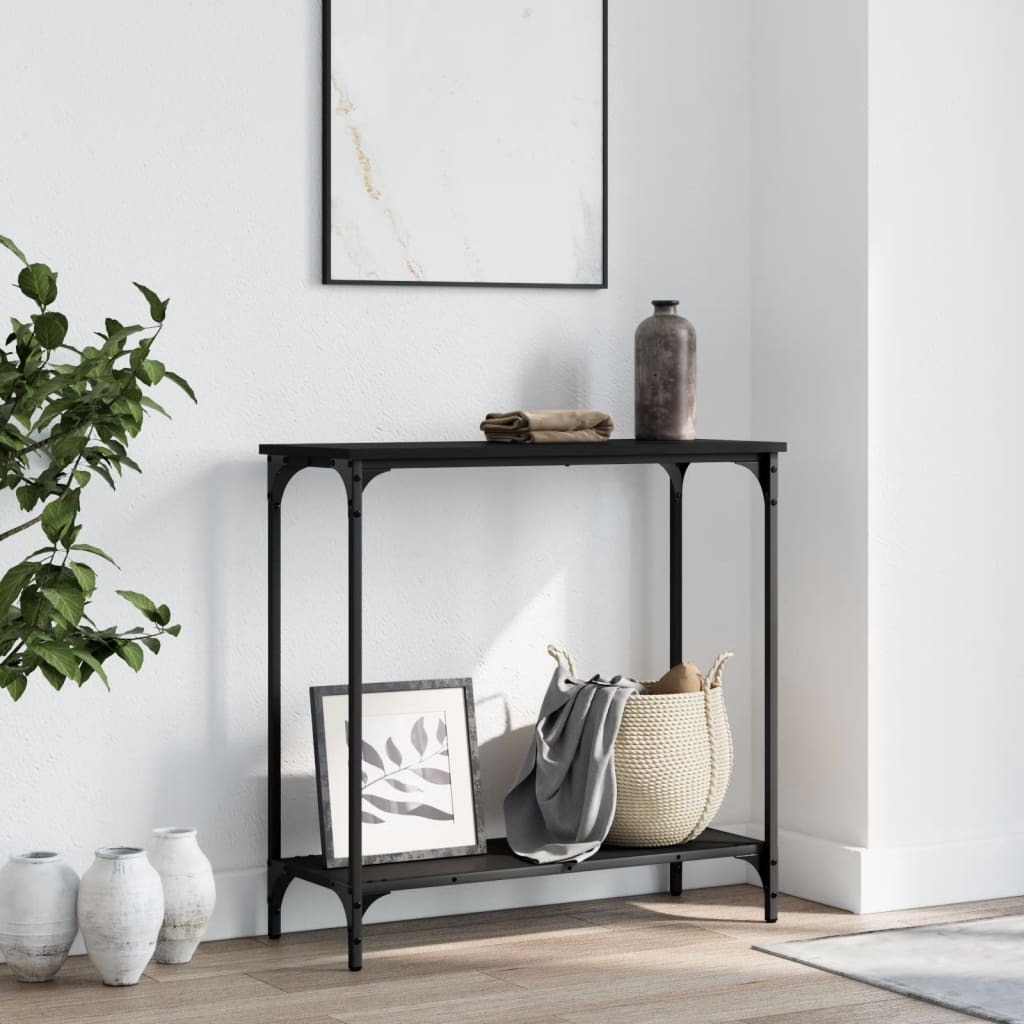 Konsoles galda, melna, 75x30,5x75cm, apstrādāta koka