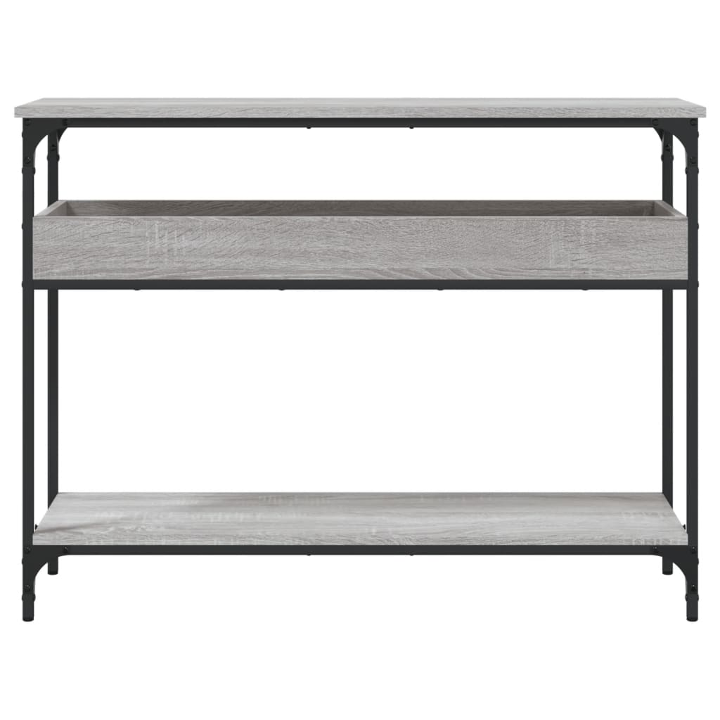 Konsolinis staliukas su lentyna, pilkas, 100x29x75cm, mediena