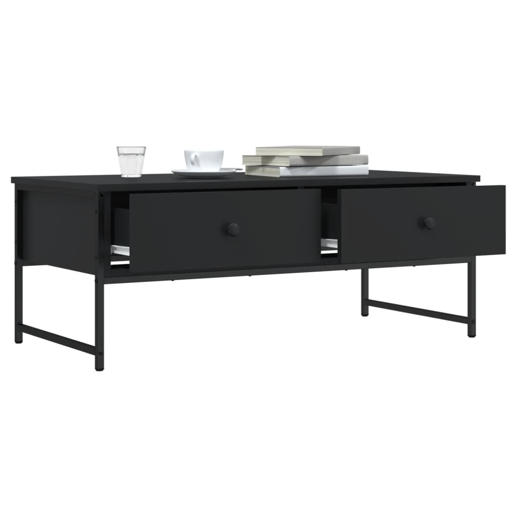 Coffee table, black, 101x49x39.5cm, engineered wood