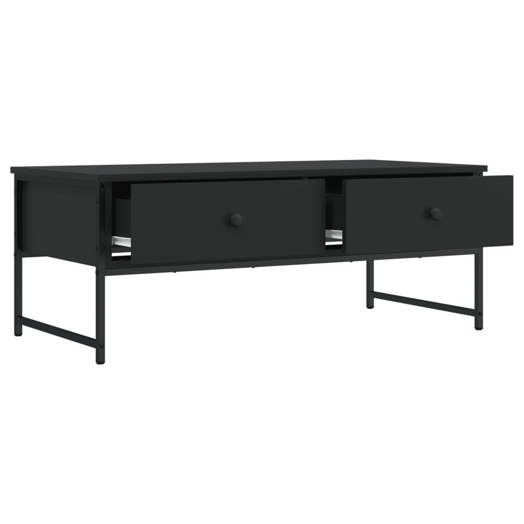 Coffee table, black, 101x49x39.5cm, engineered wood