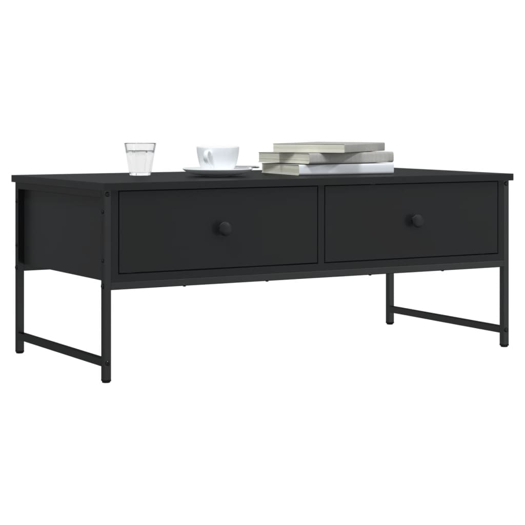 Coffee table, black, 101x49x39.5cm, engineered wood