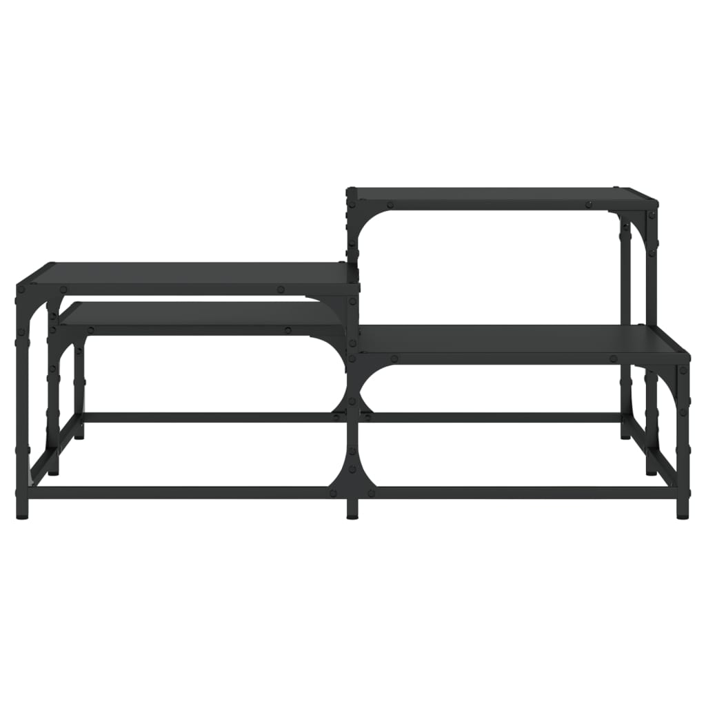 Coffee table, black, 87.5x87.5x40cm, engineered wood