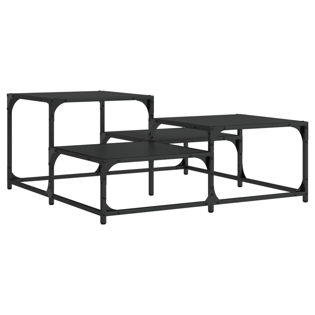Coffee table, black, 87.5x87.5x40cm, engineered wood
