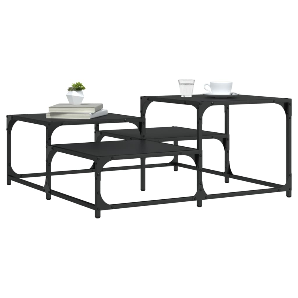 Coffee table, black, 87.5x87.5x40cm, engineered wood