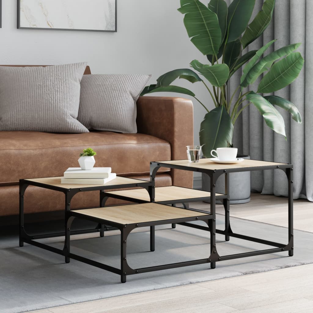Coffee table, oak, 87.5x87.5x40cm, treated wood