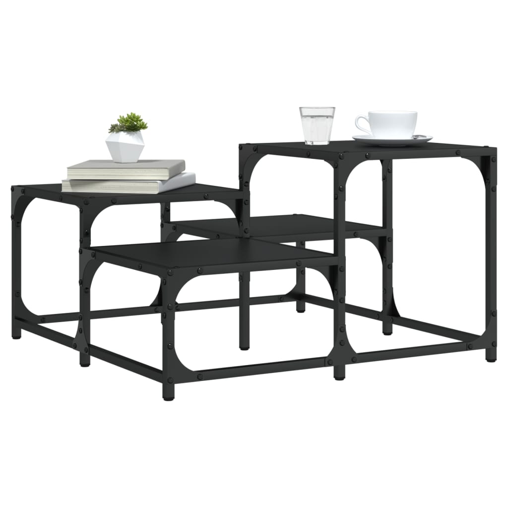 Coffee table, black, 68x68x40cm, engineered wood