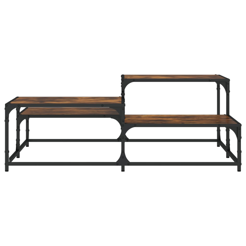 Coffee table, smoked oak, 107x107x40cm, engineered wood