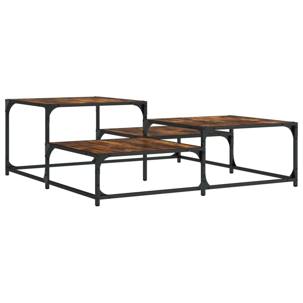 Coffee table, smoked oak, 107x107x40cm, engineered wood