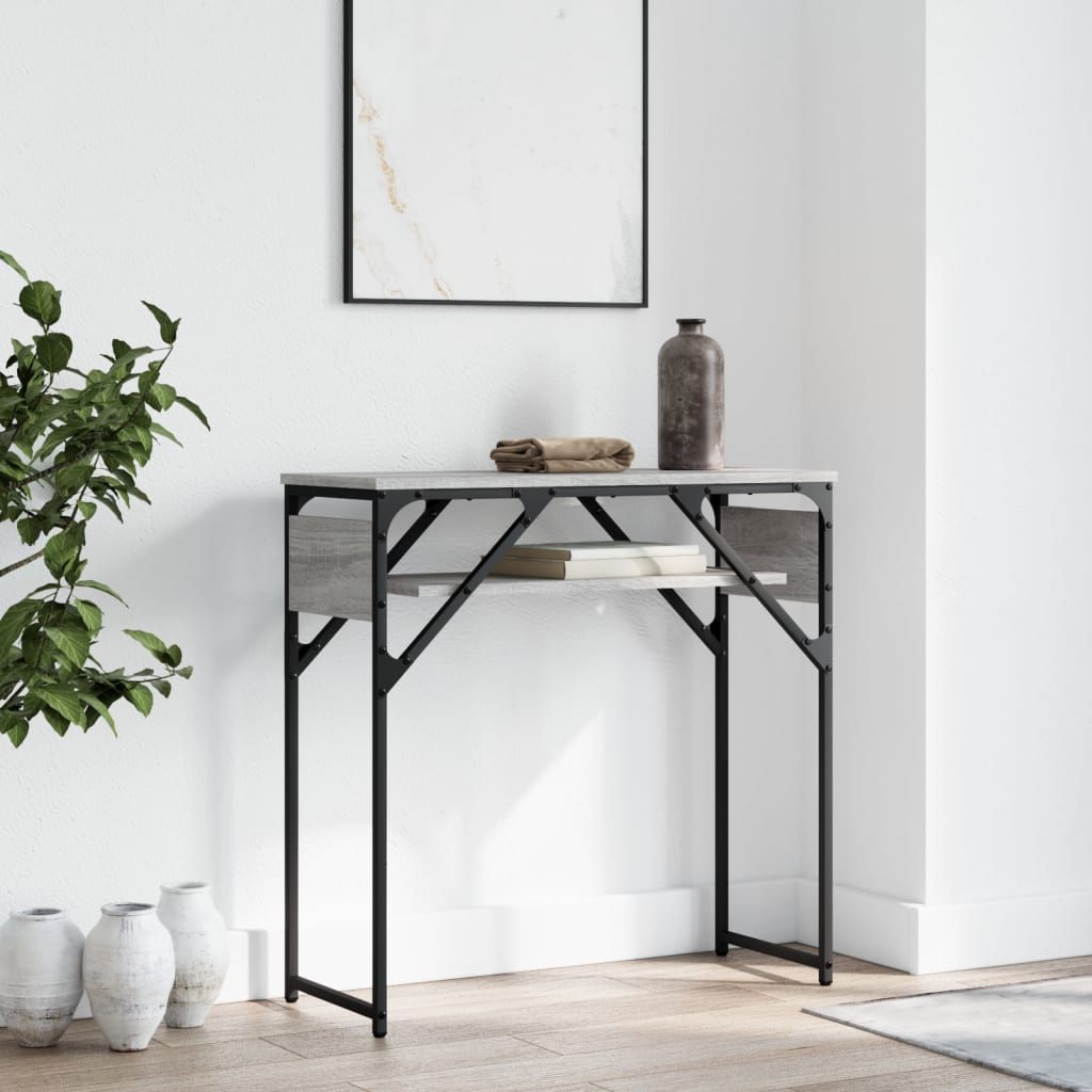 Console table KIM II, grey, with shelf
