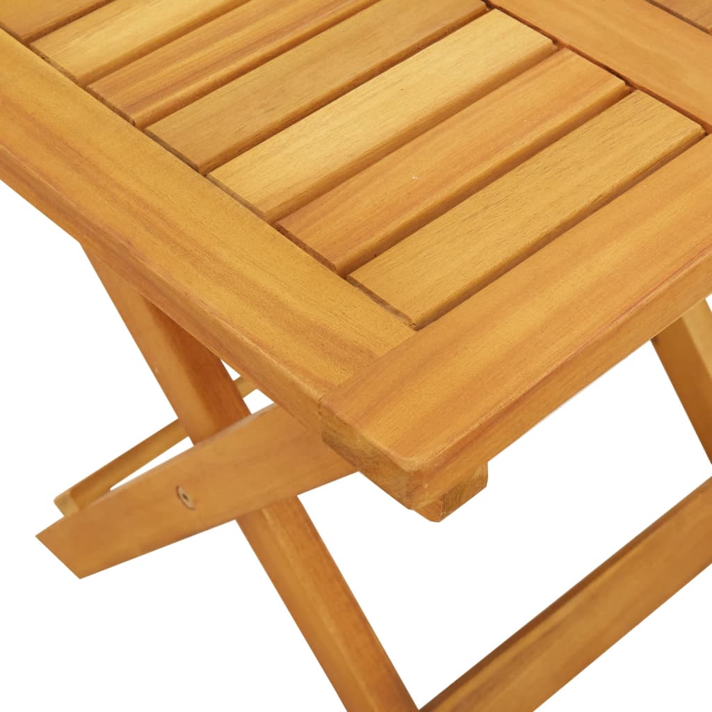 Acacia solid wood sun lounger with cushion and side table
