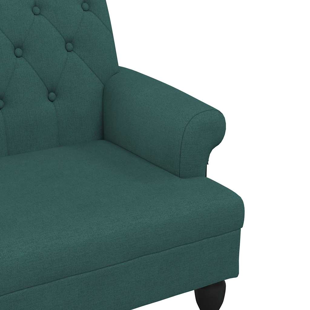 Bench with backrest, dark green, 120x62x75.5cm, fabric