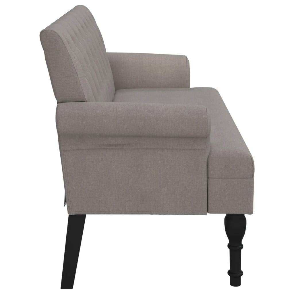 Bench with backrest, taupe, 120x62x75.5cm, fabric