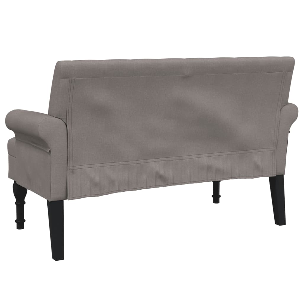 Bench with backrest, taupe, 120x62x75.5cm, fabric