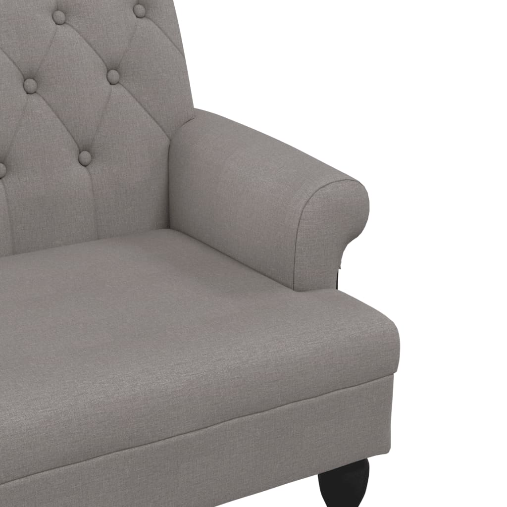 Bench with backrest, taupe, 120x62x75.5cm, fabric